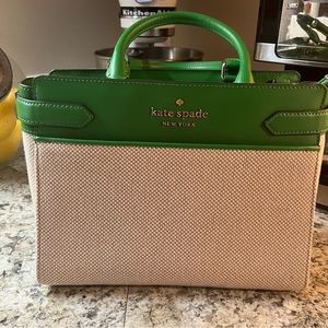 Kate Spade Linen and Green small Handbag